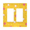 thumbnail image 1 of Yayeee Rocker Switch Wall Plate 2-Gang 4.7"x4.6" Home Decorative Outlet Cover, White Stars, 1 of 6