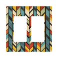 thumbnail image 1 of Yayeee Rocker Switch Wall Plate 2-Gang 4.7"x4.6" Home Decorative Outlet Cover, Yellow Geometric, 1 of 6