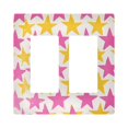 thumbnail image 1 of Yayeee Rocker Switch Wall Plate 2-Gang 4.7"x4.6" Home Decorative Outlet Cover, Yellow Pink Stars, 1 of 6