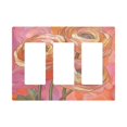 thumbnail image 1 of Yayeee Rocker Switch Wall Plate 3-Gang 6.5"x4.6" Home Decorative Outlet Cover, Abstract Pink Flowers, 1 of 6