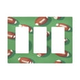 thumbnail image 1 of Yayeee Rocker Switch Wall Plate 3-Gang 6.5"x4.6" Home Decorative Outlet Cover, American Footballs, 1 of 6