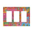 thumbnail image 1 of Yayeee Rocker Switch Wall Plate 3-Gang 6.5"x4.6" Home Decorative Outlet Cover, Art City, 1 of 6