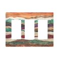 thumbnail image 1 of Yayeee Rocker Switch Wall Plate 3-Gang 6.5"x4.6" Home Decorative Outlet Cover, Artistic Desert Waves, 1 of 6