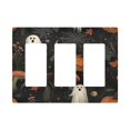 thumbnail image 1 of Yayeee Rocker Switch Wall Plate 3-Gang 6.5"x4.6" Home Decorative Outlet Cover, Autumn Ghost Pattern, 1 of 6