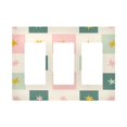 thumbnail image 1 of Yayeee Rocker Switch Wall Plate 3-Gang 6.5"x4.6" Home Decorative Outlet Cover, Beige Abstract, 1 of 6