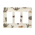 thumbnail image 1 of Yayeee Rocker Switch Wall Plate 3-Gang 6.5"x4.6" Home Decorative Outlet Cover, Beige Cowboy Pattern, 1 of 6