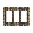 thumbnail image 1 of Yayeee Rocker Switch Wall Plate 3-Gang 6.5"x4.6" Home Decorative Outlet Cover, Beige Geometric, 1 of 6
