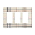 thumbnail image 1 of Yayeee Rocker Switch Wall Plate 3-Gang 6.5"x4.6" Home Decorative Outlet Cover, Beige Plaid Pattern, 1 of 6