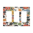 thumbnail image 1 of Yayeee Rocker Switch Wall Plate 3-Gang 6.5"x4.6" Home Decorative Outlet Cover, Black Flowers Pattern, 1 of 6