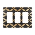 thumbnail image 1 of Yayeee Rocker Switch Wall Plate 3-Gang 6.5"x4.6" Home Decorative Outlet Cover, Black Geometric, 1 of 6