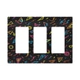 thumbnail image 1 of Yayeee Rocker Switch Wall Plate 3-Gang 6.5"x4.6" Home Decorative Outlet Cover, Black Neon Lightning, 1 of 6