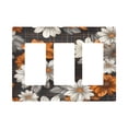 thumbnail image 1 of Yayeee Rocker Switch Wall Plate 3-Gang 6.5"x4.6" Home Decorative Outlet Cover, Black Plaid Floral, 1 of 6
