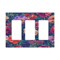 thumbnail image 1 of Yayeee Rocker Switch Wall Plate 3-Gang 6.5"x4.6" Home Decorative Outlet Cover, Blooming Flowers Pattern, 1 of 6