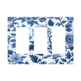 thumbnail image 1 of Yayeee Rocker Switch Wall Plate 3-Gang 6.5"x4.6" Home Decorative Outlet Cover, Blue Floral Pattern, 1 of 6