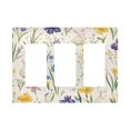 thumbnail image 1 of Yayeee Rocker Switch Wall Plate 3-Gang 6.5"x4.6" Home Decorative Outlet Cover, Blue Floral Rabbit, 1 of 6