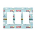 thumbnail image 1 of Yayeee Rocker Switch Wall Plate 3-Gang 6.5"x4.6" Home Decorative Outlet Cover, Blue Trains Pattern, 1 of 6