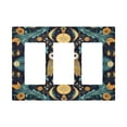 thumbnail image 1 of Yayeee Rocker Switch Wall Plate 3-Gang 6.5"x4.6" Home Decorative Outlet Cover, Brown Mystical Owls, 1 of 6
