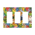 thumbnail image 1 of Yayeee Rocker Switch Wall Plate 3-Gang 6.5"x4.6" Home Decorative Outlet Cover, Cartoon Birds Pattern, 1 of 6