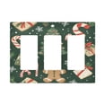 thumbnail image 1 of Yayeee Rocker Switch Wall Plate 3-Gang 6.5"x4.6" Home Decorative Outlet Cover, Christmas Cartoon Gingerbread Pattern, 1 of 6