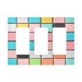 thumbnail image 1 of Yayeee Rocker Switch Wall Plate 3-Gang 6.5"x4.6" Home Decorative Outlet Cover, Colorful Checkered Pattern, 1 of 6