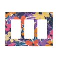thumbnail image 1 of Yayeee Rocker Switch Wall Plate 3-Gang 6.5"x4.6" Home Decorative Outlet Cover, Colorful Painted Flowers Pattern, 1 of 6