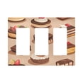 thumbnail image 1 of Yayeee Rocker Switch Wall Plate 3-Gang 6.5"x4.6" Home Decorative Outlet Cover, Creamy Cake, 1 of 6