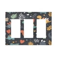thumbnail image 1 of Yayeee Rocker Switch Wall Plate 3-Gang 6.5"x4.6" Home Decorative Outlet Cover, Cute Dinosaur, 1 of 6