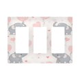 thumbnail image 1 of Yayeee Rocker Switch Wall Plate 3-Gang 6.5"x4.6" Home Decorative Outlet Cover, Cute Elephant, 1 of 6