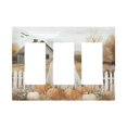 thumbnail image 1 of Yayeee Rocker Switch Wall Plate 3-Gang 6.5"x4.6" Home Decorative Outlet Cover, Cute Halloween Pumpkins, 1 of 6