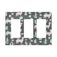 thumbnail image 1 of Yayeee Rocker Switch Wall Plate 3-Gang 6.5"x4.6" Home Decorative Outlet Cover, Cute Llamas Pattern, 1 of 6