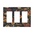 thumbnail image 1 of Yayeee Rocker Switch Wall Plate 3-Gang 6.5"x4.6" Home Decorative Outlet Cover, Dark Floral Pattern, 1 of 6