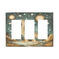 thumbnail image 1 of Yayeee Rocker Switch Wall Plate 3-Gang 6.5"x4.6" Home Decorative Outlet Cover, Dinosaur with Stars, 1 of 6