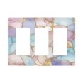 thumbnail image 1 of Yayeee Rocker Switch Wall Plate 3-Gang 6.5"x4.6" Home Decorative Outlet Cover, Elegant Marble Pattern, 1 of 6
