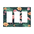 thumbnail image 1 of Yayeee Rocker Switch Wall Plate 3-Gang 6.5"x4.6" Home Decorative Outlet Cover, Flamingo Leaves Pattern, 1 of 6