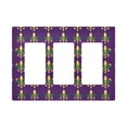 thumbnail image 1 of Yayeee Rocker Switch Wall Plate 3-Gang 6.5"x4.6" Home Decorative Outlet Cover, Gold and Green Floral Pattern, 1 of 6