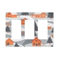 thumbnail image 1 of Yayeee Rocker Switch Wall Plate 3-Gang 6.5"x4.6" Home Decorative Outlet Cover, Gray Snow Houses, 1 of 6
