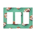 thumbnail image 1 of Yayeee Rocker Switch Wall Plate 3-Gang 6.5"x4.6" Home Decorative Outlet Cover, Green American Footballs, 1 of 6