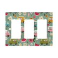 thumbnail image 1 of Yayeee Rocker Switch Wall Plate 3-Gang 6.5"x4.6" Home Decorative Outlet Cover, Green Cartoon Trucks Pattern, 1 of 6
