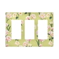 thumbnail image 1 of Yayeee Rocker Switch Wall Plate 3-Gang 6.5"x4.6" Home Decorative Outlet Cover, Green Flowers Pattern, 1 of 6