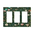 thumbnail image 1 of Yayeee Rocker Switch Wall Plate 3-Gang 6.5"x4.6" Home Decorative Outlet Cover, Green Forest Pattern, 1 of 6