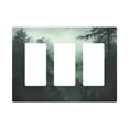 thumbnail image 1 of Yayeee Rocker Switch Wall Plate 3-Gang 6.5"x4.6" Home Decorative Outlet Cover, Green Forest, 1 of 6