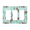 thumbnail image 1 of Yayeee Rocker Switch Wall Plate 3-Gang 6.5"x4.6" Home Decorative Outlet Cover, Green Otters Pattern, 1 of 6