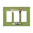 thumbnail image 1 of Yayeee Rocker Switch Wall Plate 3-Gang 6.5"x4.6" Home Decorative Outlet Cover, Light Black Martini, 1 of 6