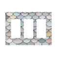 thumbnail image 1 of Yayeee Rocker Switch Wall Plate 3-Gang 6.5"x4.6" Home Decorative Outlet Cover, Light Blue Shimmering Pattern, 1 of 6