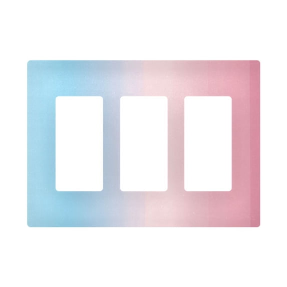 Yayeee Rocker Switch Wall Plate 3-Gang 6.5"x4.6" Home Decorative Outlet Cover, Light Pink Gradient