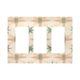 thumbnail image 1 of Yayeee Rocker Switch Wall Plate 3-Gang 6.5"x4.6" Home Decorative Outlet Cover, Pastel Beige Geometric, 1 of 6