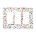 thumbnail image 1 of Yayeee Rocker Switch Wall Plate 3-Gang 6.5"x4.6" Home Decorative Outlet Cover, Pastel Floral Pattern, 1 of 6