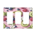 thumbnail image 1 of Yayeee Rocker Switch Wall Plate 3-Gang 6.5"x4.6" Home Decorative Outlet Cover, Pink Blueberries, 1 of 6