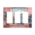 thumbnail image 1 of Yayeee Rocker Switch Wall Plate 3-Gang 6.5"x4.6" Home Decorative Outlet Cover, Pink Boat, 1 of 6