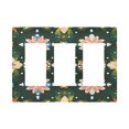 thumbnail image 1 of Yayeee Rocker Switch Wall Plate 3-Gang 6.5"x4.6" Home Decorative Outlet Cover, Pink Geometric Flowers, 1 of 6